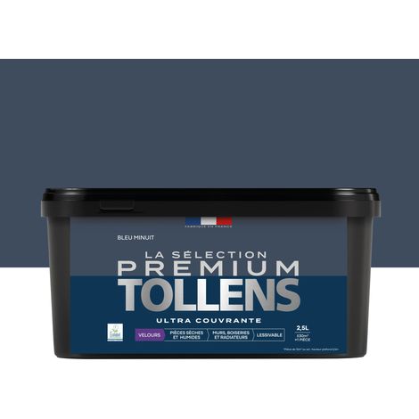 Tollens - Peinture intérieure couleurs - La Sélection Premium Velours - Ultra Couvrante - Bleu Minuit 2,5 L - 30m²