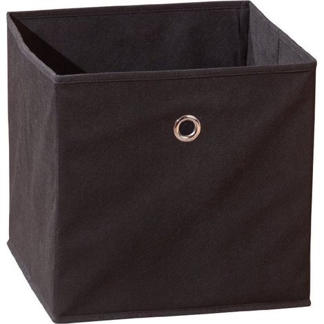 Panier de rangement cube en tissu noir, 32x32x31 cm (1/3)