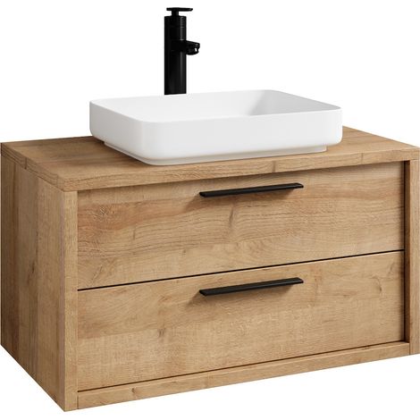 Meuble de salle de bain Indiana 90 cm - Badplaats - Chene - Meuble avec lavabo (1/4)
