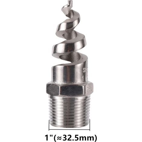 Buse d'arrosage à jet spiralé en acier inoxydable 316L (filetage mâle, 2,5 cm) pour jardin et pelouse, à cône plein (1/5)
