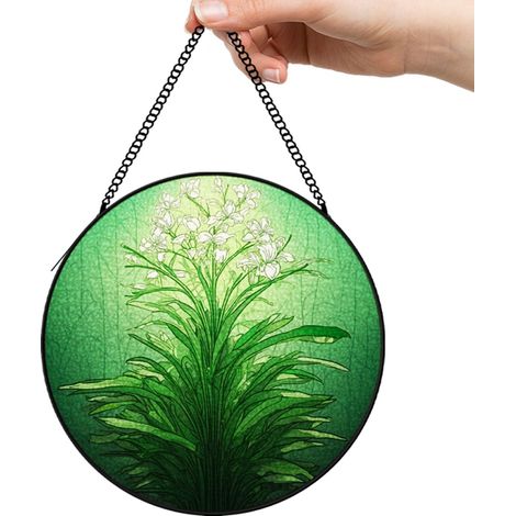 30 cmPanneau vitrail attrape-soleil fleurs, décoration fenêtre suspendue en verre coloré, cadeau maman (1/5)