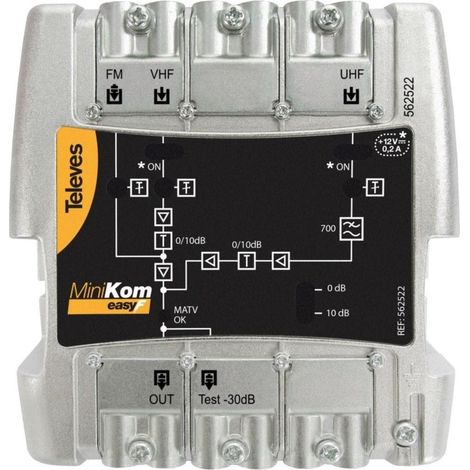 Amplificatore MINIKOM MATV 3E/1S EasyF FM-V-U