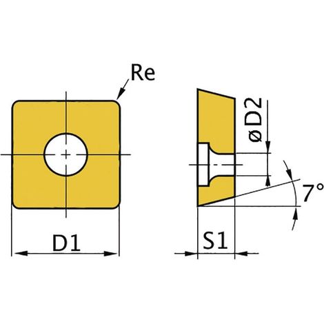 Plaquette avec revêtement 90° SCMT09T304 - taille 09 - 5 pcs Optimum SCMT09T304 (1/2)