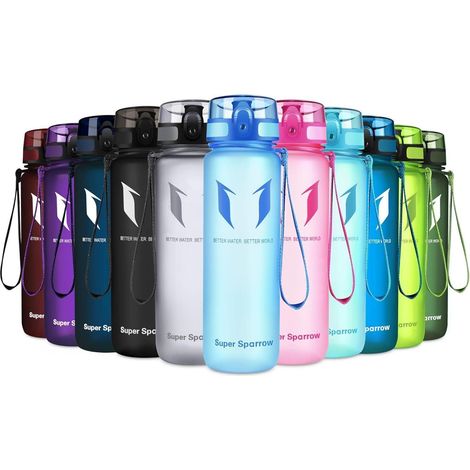 Trinkflasche Tritan BPAfrei Sportflasche 350ml 750ml 500 ml Meerblau (1/5)