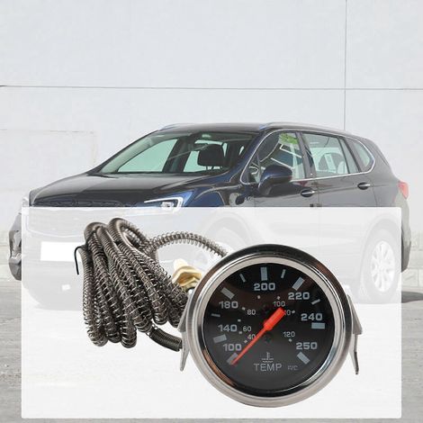 Manomètre de température d'eau 52 mm avec adaptateur de capteur de température pour tuyau de voiture 40-120 (1/4)