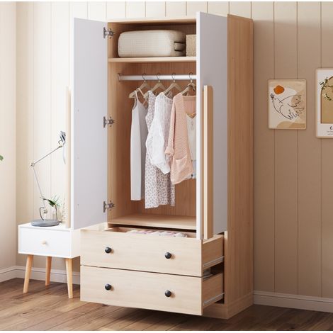 armadio contenitore 70x40x170 doppia anta legno bianco OKMYHOME (1/5)