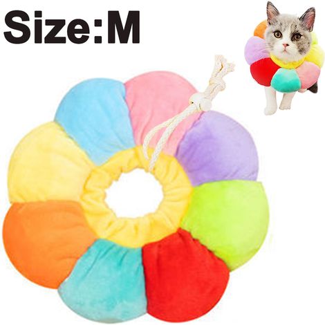 1 Collier élisabéthain, cône de protection respirant, bords souples coton, ajustable pour chats et petits chiens (1/5)