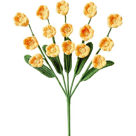 Fleurs Artificielles - Bouquet Extérieur Résistant Aux Intempéries - Tige En Fer Recouvert De Plastique - Fleur Unique À Têtes Multiples - Jaune - 1 Pièce (1/3)