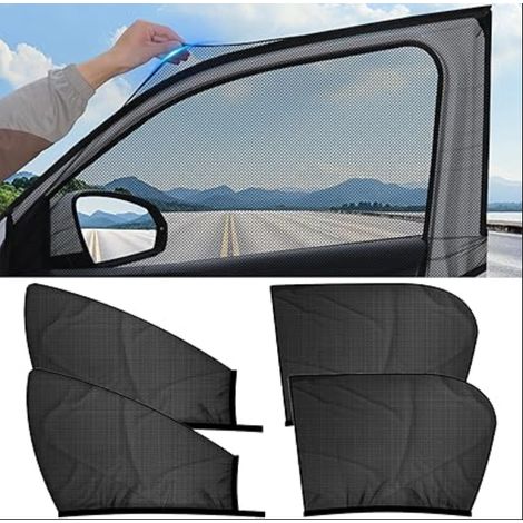 Moustiquaires de Fenêtre de Voiture Latérale Protection UV Maille Rideaux Taille pour Toutes Les Voitures SUV (1/5)