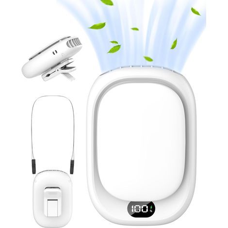 Ventilateur de Taille Portable, Ventilateur à Pince pour la Taille 2000mAh, 4 Vitesses Réglables, Ventilateur de Ceinture à Clipser pour Camping, L'extérieur, Chantiers de Construc - Blanc (1/5)