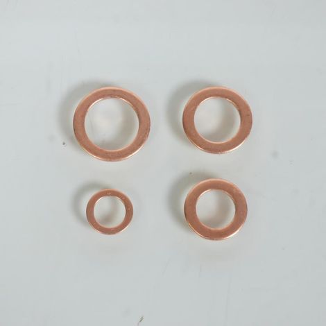 Lot de 4 joint plat en cuivre vis bouchon vidange Ø8 Ø10 Ø12 Ø14