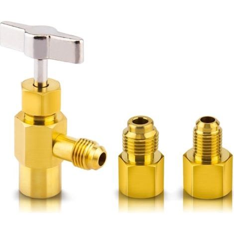 HONORNIC - Ouvre-bouteille de réfrigérant R134A, robinet de distribution pour bidon d'essence, vanne/distributeur (1/5)