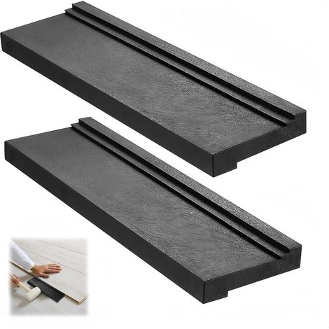 Lot de 2 cales à percussion pour sol en vinyle - Kit de pose de bois à frapper - Pour bois d'impact - Pour bois d'impact stratifié - Noir (1/5)