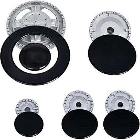 Ensemble de chapeaux de cuisinière améliorés pour four et plaque de cuisson à gaz, couvre-flammes pour poignées de cuisinière (1/4)