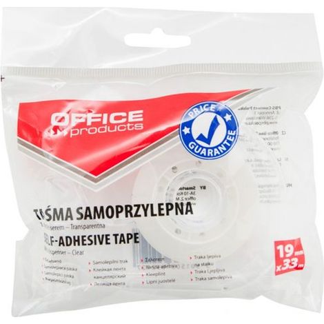 Nastro adesivo da ufficio trasparente, formato 19x33 m, con dispenser.