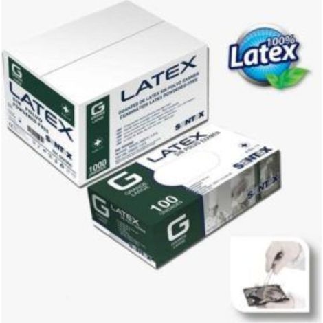 Caja de 100 guantes latex sin polvo (Talla 7) pequeña gd05nb