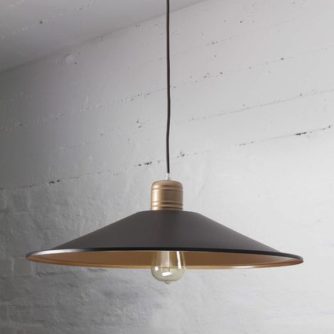 XL Hängelampe schwarz/kupferfarben