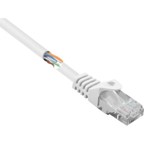 Renkforce RF-5043778 RJ45 Câble réseau, câble patch CAT 5e U/UTP 5.00 m blanc avec cliquet d'encastrement 1 pc(s) S596602 (1/4)