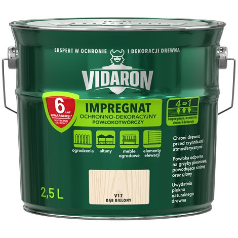 Impregnante per legno filmogeno Vidaron Rovere Sbiancato V17 2,5L (1/2)