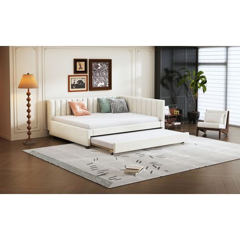 Modulares Sofa aus Stoff in Beige 209.5 x 147 x 71 cm HOMAIRE (1/5)