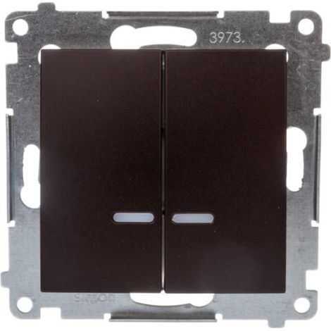 Interruttore per lampadario Simon 54 resistente agli spruzzi d'acqua IP44, con connettori rapidi e illuminazione, marrone opaco DW5BL.01/46