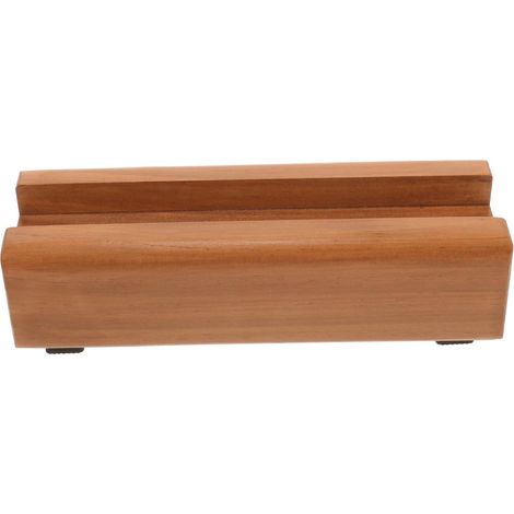 Socle de Miroir de Sol en Bois Marron Minimaliste et Élégant, Support Antidérapant pour Miroir sur Pied Fente de 3,5 Cm, pour Chambre ou Dressing