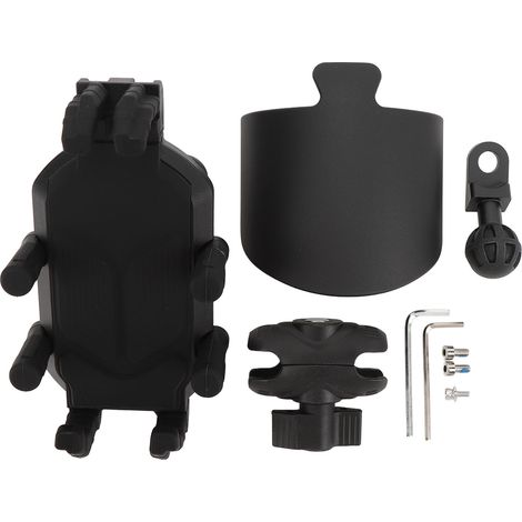 GARRYFIZH Support de téléphone pour moto avec amortisseur et verrouillage de sécurité, support de guidon réglable, adapté aux scooters et VTT (1/5)