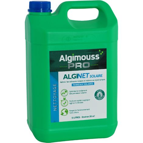 Algimouss – Nettoyant panneaux solaires 5L – Formule anti-salissures – Pour tous types de panneaux – 55001