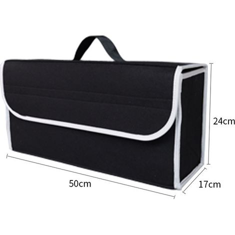 Organisateur de Coffre de Voiture Pliable – Boîte de Rangement Automobile, Sac de Coffre, Bac de Rangement, Boîte à Outils pour Véhicule 1 Pièce, Noir (1/4)