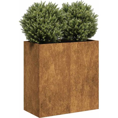 Jardinière-Pot de fleur rouillé 80x40x80 cm acier inoxydable (1/5)