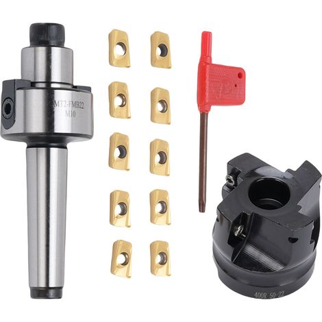 Kit de moulin à visage MT2 FMB22, support 400R-50-22 CNC, fraise à grande vitesse Indexable avec 10 Inserts en carbure APMT1604 (1/5)