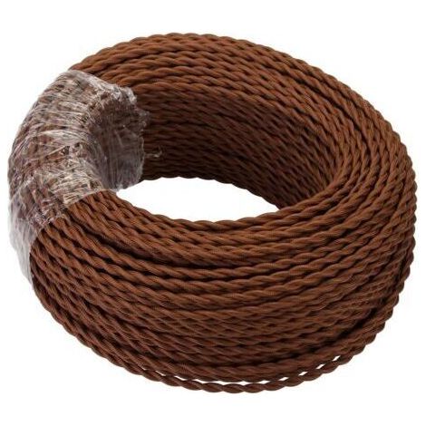 BUNTHAUS PA Aiperq Câble Electrique Textile 10M,Rétro torsadé fil tressé,Fil de cuivre recouvert de lin 2 noyaux(2x0,75 mm²),Pour DIY Pendentif Lampe/Café (1/4)