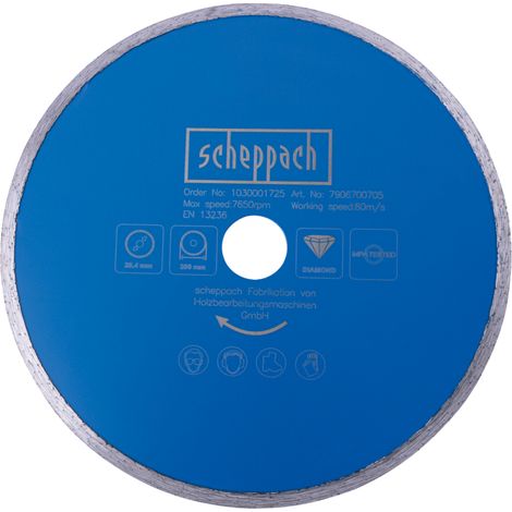 Scheppach Disque diamant pour meuleuse - Ø 200 mm - Alésage 25,4 mm -  Largeur de coupe 2,4 mm - Profondeur de coupe 36 mm