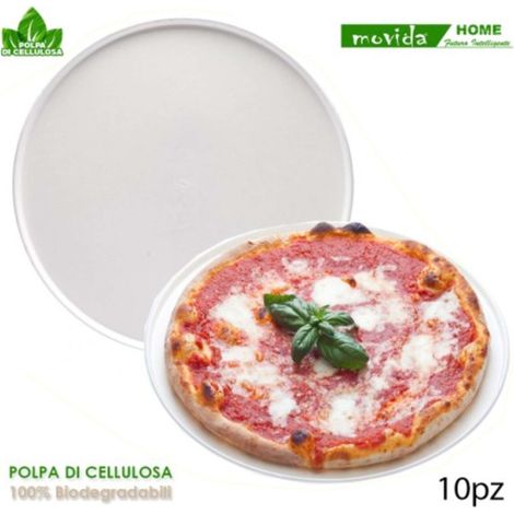 Confezione 10 Piatti Pizza 33 In Cellulosa Bio