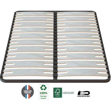 SEDAC Sommier OPTISIZE 140 x 190 - Cadre a lattes extra large 141mm depaisseur (1/3)