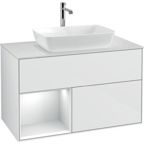 V&B Waschtischunterschrank FINION 1000x603x501mm Regal glos. wh glos. wh (1/4)