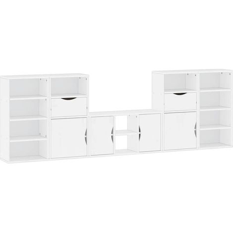 Meubles TV Banc TV Armoire TV 5 pcs avec rangement ODDA blanc bois de pin massif (1/5)