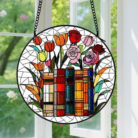 Capteur de Soleil en Vitrail Décoration Spirituelle pour Maison 9cm (1/4)