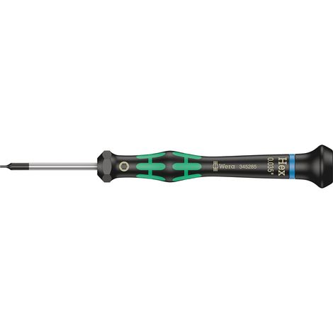 Tournevis électronicien pour vis six pans creux, 0,035 x 40 mm, Noir/vert (1/5)