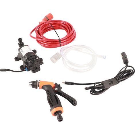 Portable pour Voiture Électrique, 12V 80W Kit de Lavage Haute Pression Pompe à Eau de Nettoyage de Voiture pour Auto, Animal Domestique, Fenêtre, Arrosage et Camping-Crezuo (1/4)