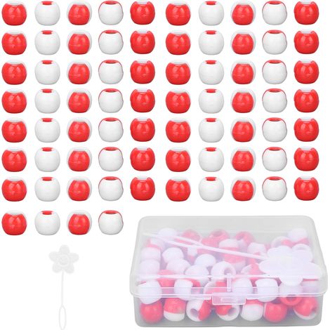 74 perles à cheveux flexibles, tresses avec bracelet de coiffure et boîte de rangement rouge – pour tresses et fabrication de bijoux (1/5)
