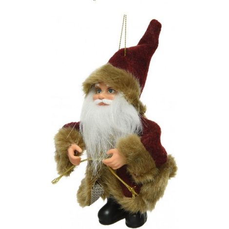 BABBO NATALE CON PELLICCIA E CAPPELLO BORDEAUX