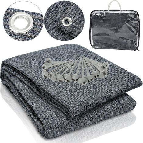 SWANEW Tappeto da esterno Tappeto da Tenda Tappeto da Viaggio da Campeggio Tappeto da Gazebo per Caravanna 400X400cm Blu-grigio