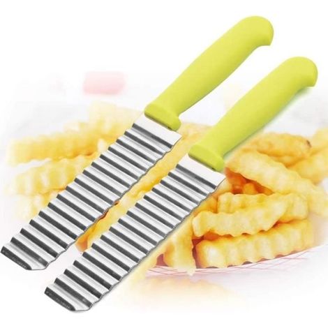 Couteau ondulé - Non spécifié - 2pcs - Acier Inoxydable - Vert - Tranchage facile (1/4)