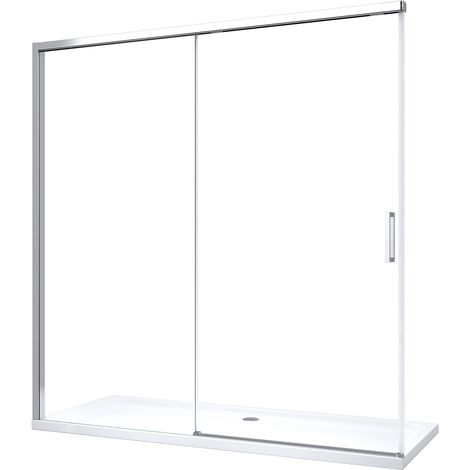 Nischenduschtür mit Soft-Close-Schließung – H 200 cm – 8 mm – Chromrahmen Cm 170 (167-170)