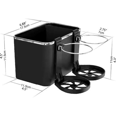 Console central de voiture avec 2 porte-gobelets pliants, organiseur multifonction pour siège auto, boîte à mouchoirs pour smartphone et portefeuille, accessoire intérieur automobile (1/5)