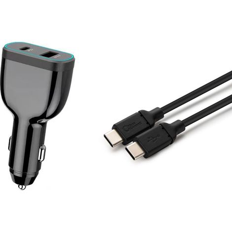 Caricabatterie da auto CoreParts USB-C per laptop, telefoni e tablet, 78 W QC3.0, PD 3.0, con cavo USB-C, mbxusbc-DC0006