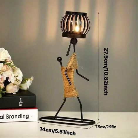 Schmiedeeisen Kerzenhalter für Tischdekoration, rustikaler Teelichthalter / Stumpenkerzenhalter (ohne Kerzen), dekorativer Kerzenständer für Zuhause, Bar, Restaurant & Hotel Tischschmuck (1/3)
