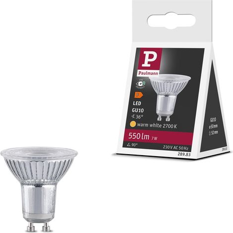 Standard 230V Réflecteur LED GU10 7W 230V 550lm 50mm Argent Verre 2700K - Blanc chaud ampoule (1/5)