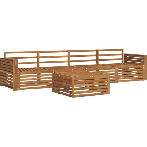 Conjunto de sofás de exterior 5 uds. Natural vidaXL (1/5)